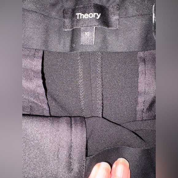 Theory Relax Wide Leg Pants trousers black sz 10 tall - Picture 5 of 8
